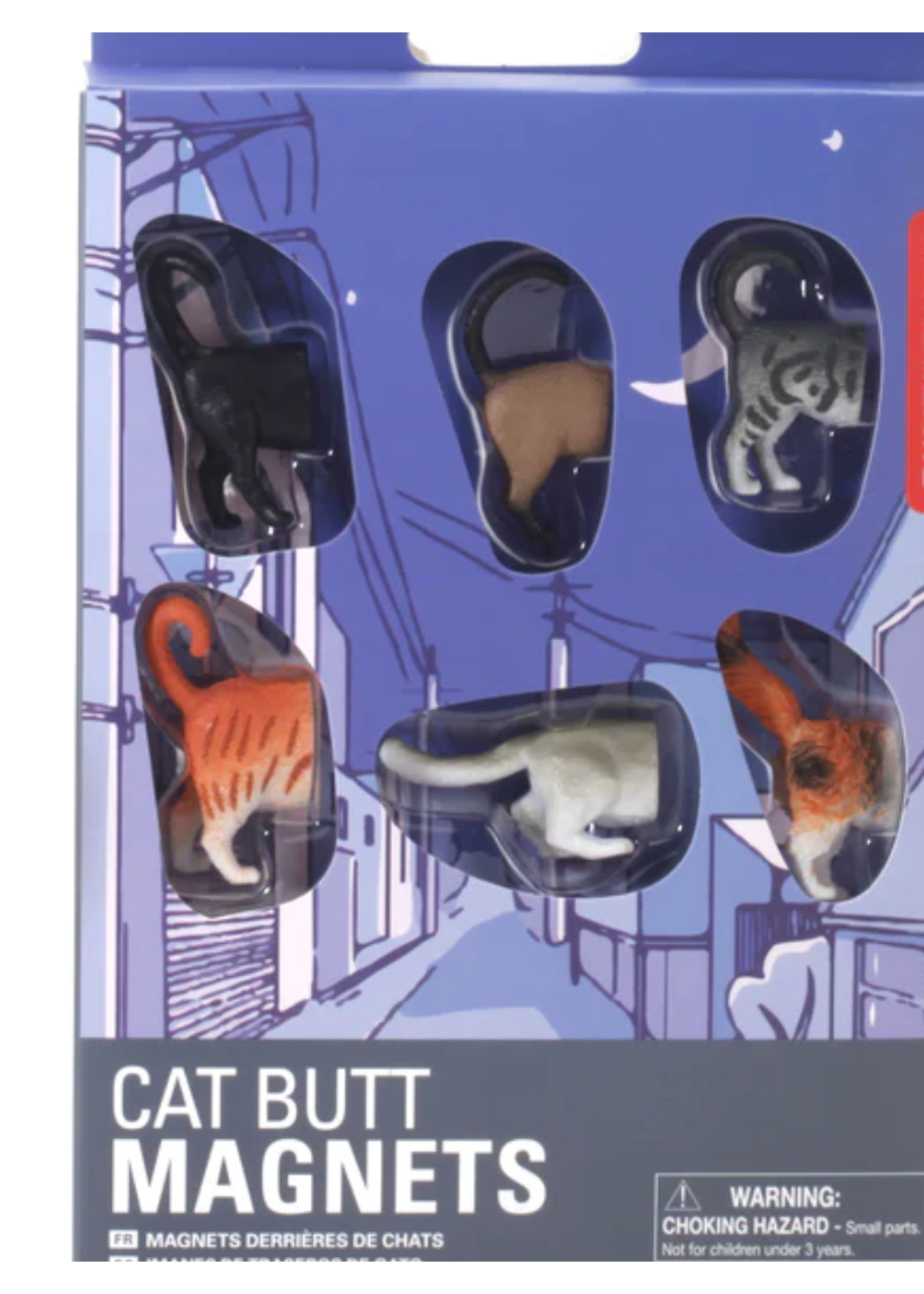 Kikkerland Cat Butt Magnets (Set of 6)
