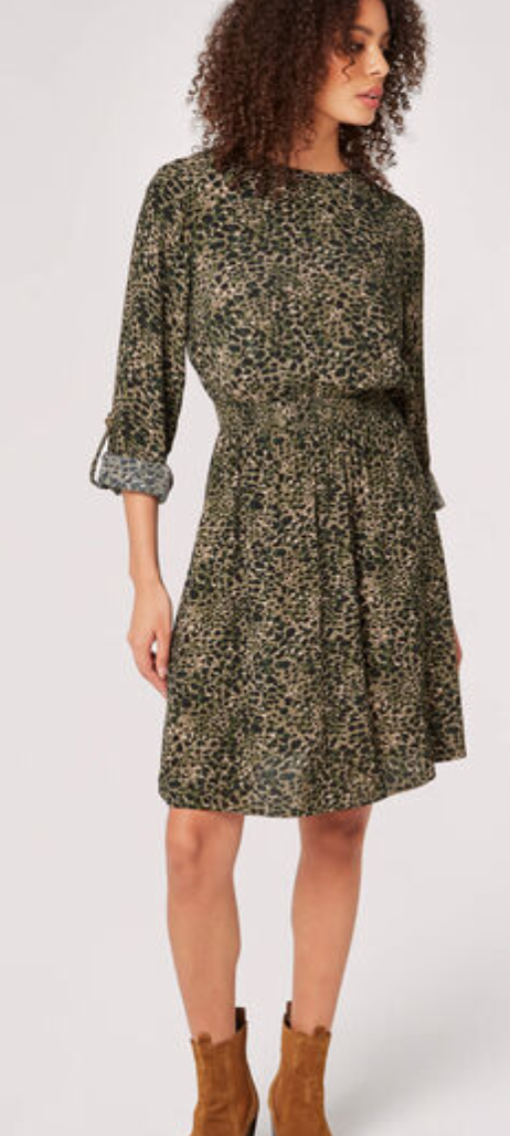 Apricot animal print dress 2025