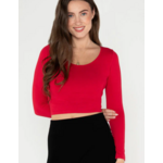 C'est Moi Bamboo Longsleeve Crop Scoop Neck Top