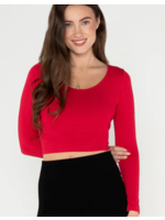 C'est Moi Bamboo Longsleeve Crop Scoop Neck Top