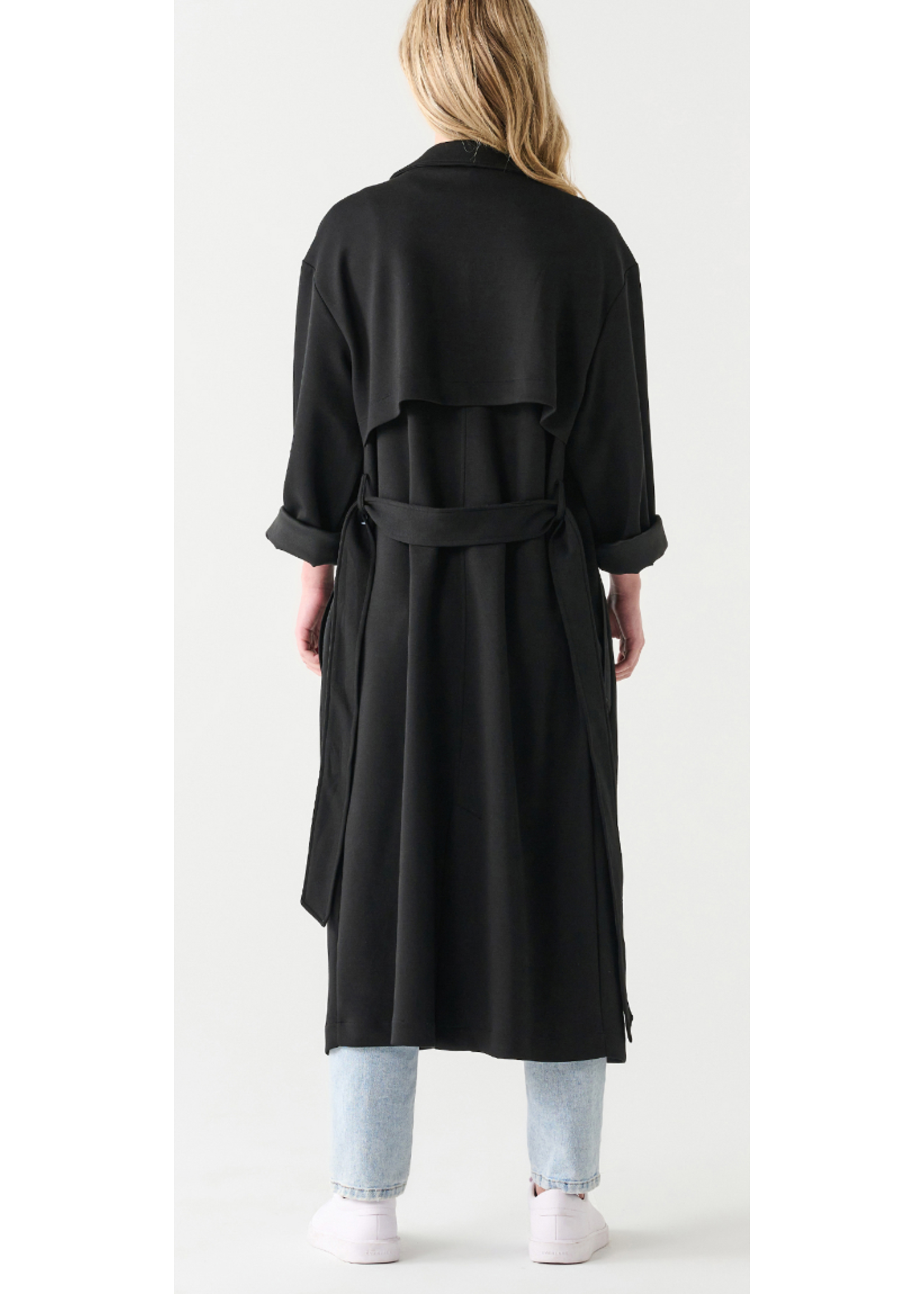 dex DOUBLE BREASTED KNIT TRENCH