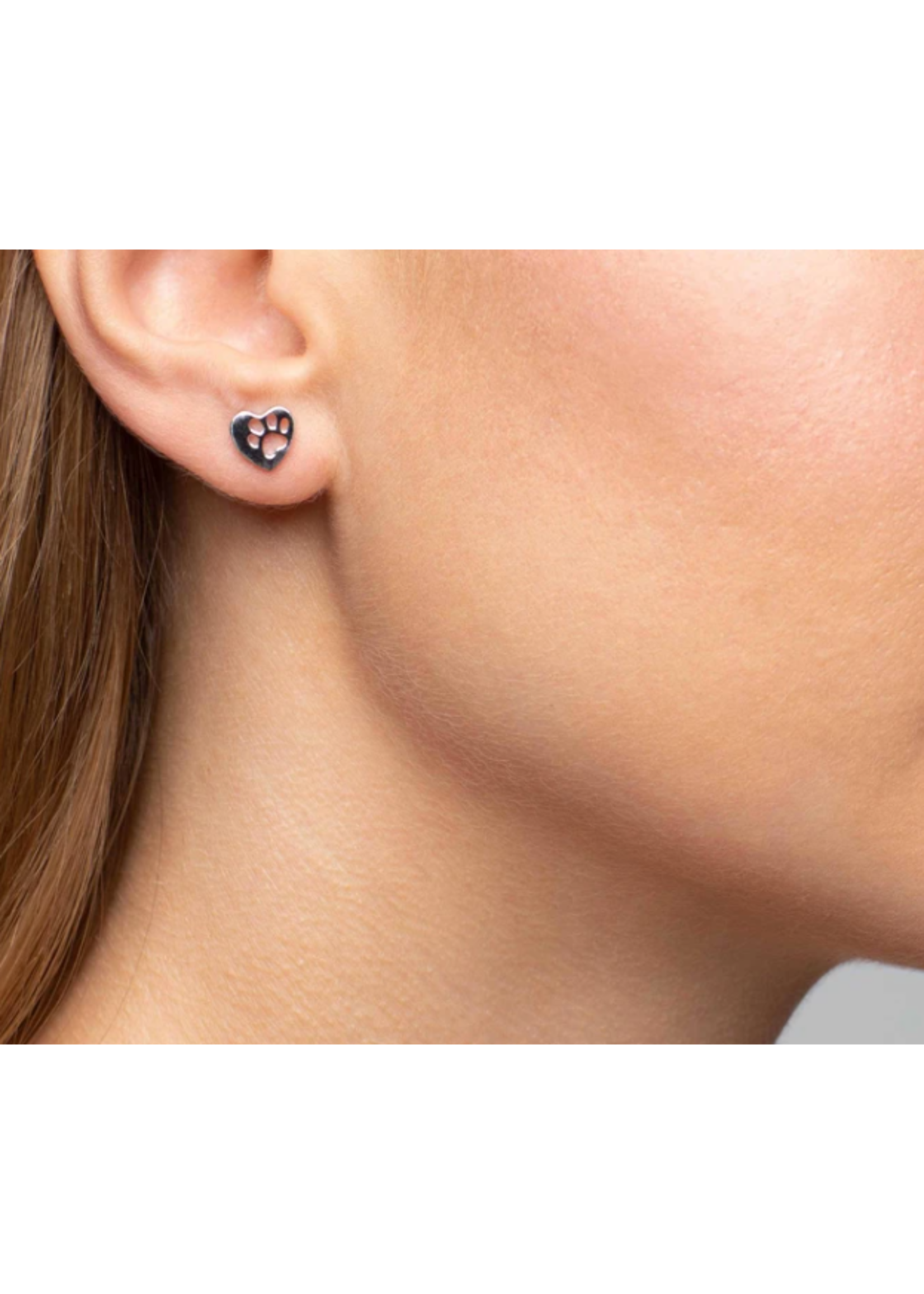 Mimi & Marge PAW PRINT STUD EARRING-STERLING