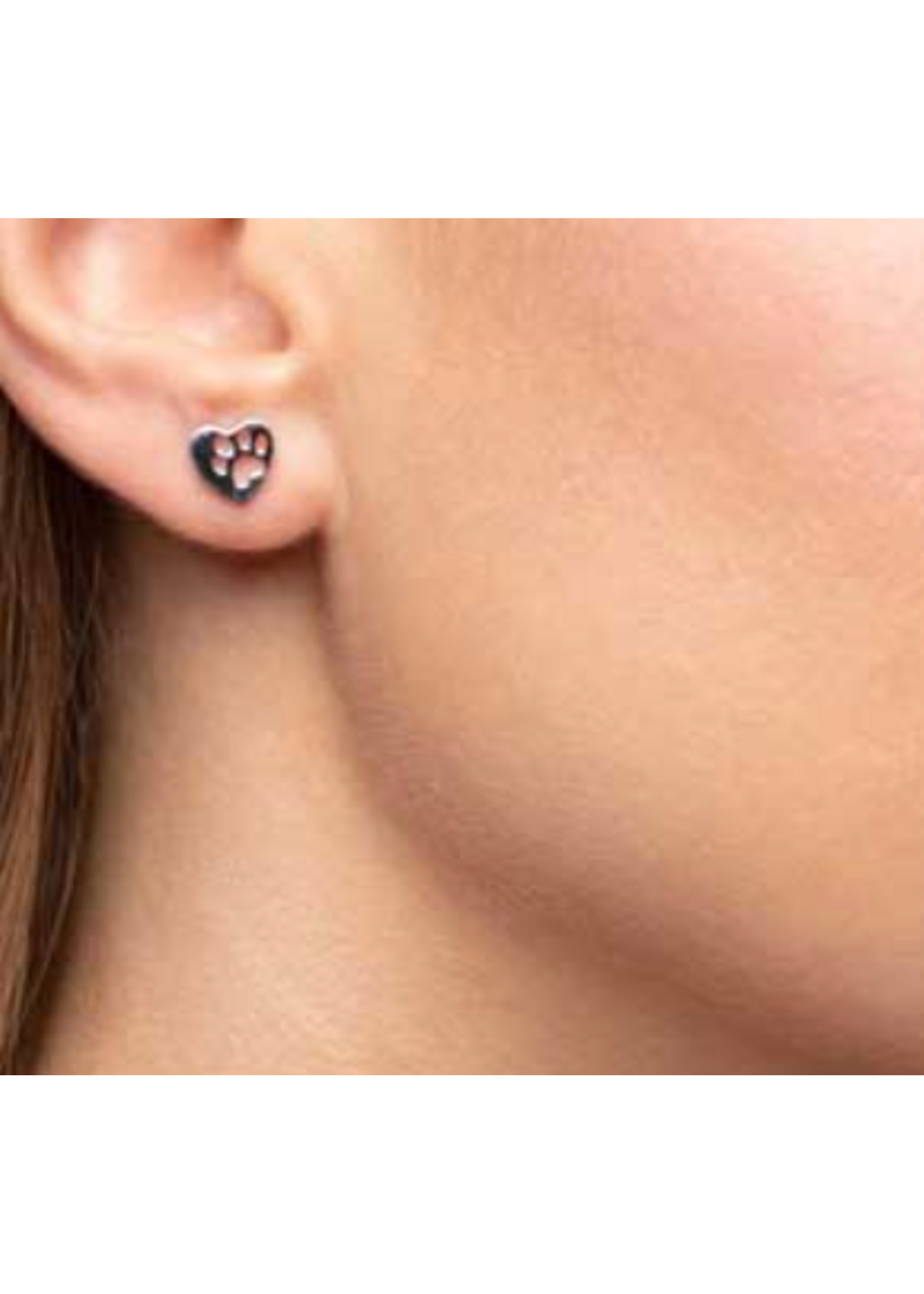 Mimi & Marge PAW PRINT STUD EARRING-STERLING