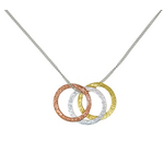 Mimi & Marge Triple Ring Necklace - Sterling Silver/14K Gold Vermeil/Rose Gold