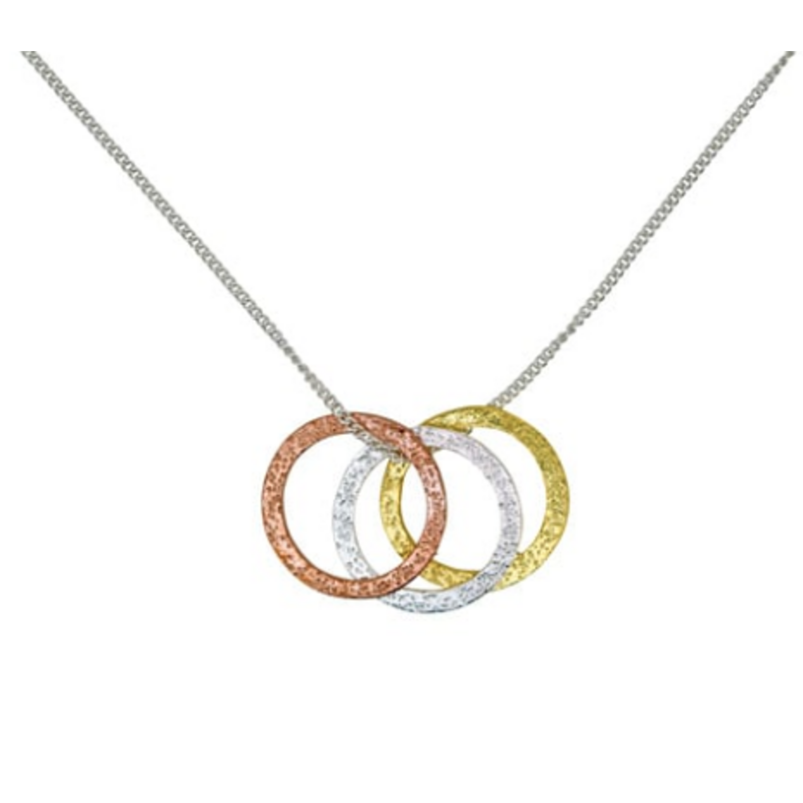 Mimi & Marge Triple Ring Necklace - Sterling Silver/14K Gold Vermeil/Rose Gold
