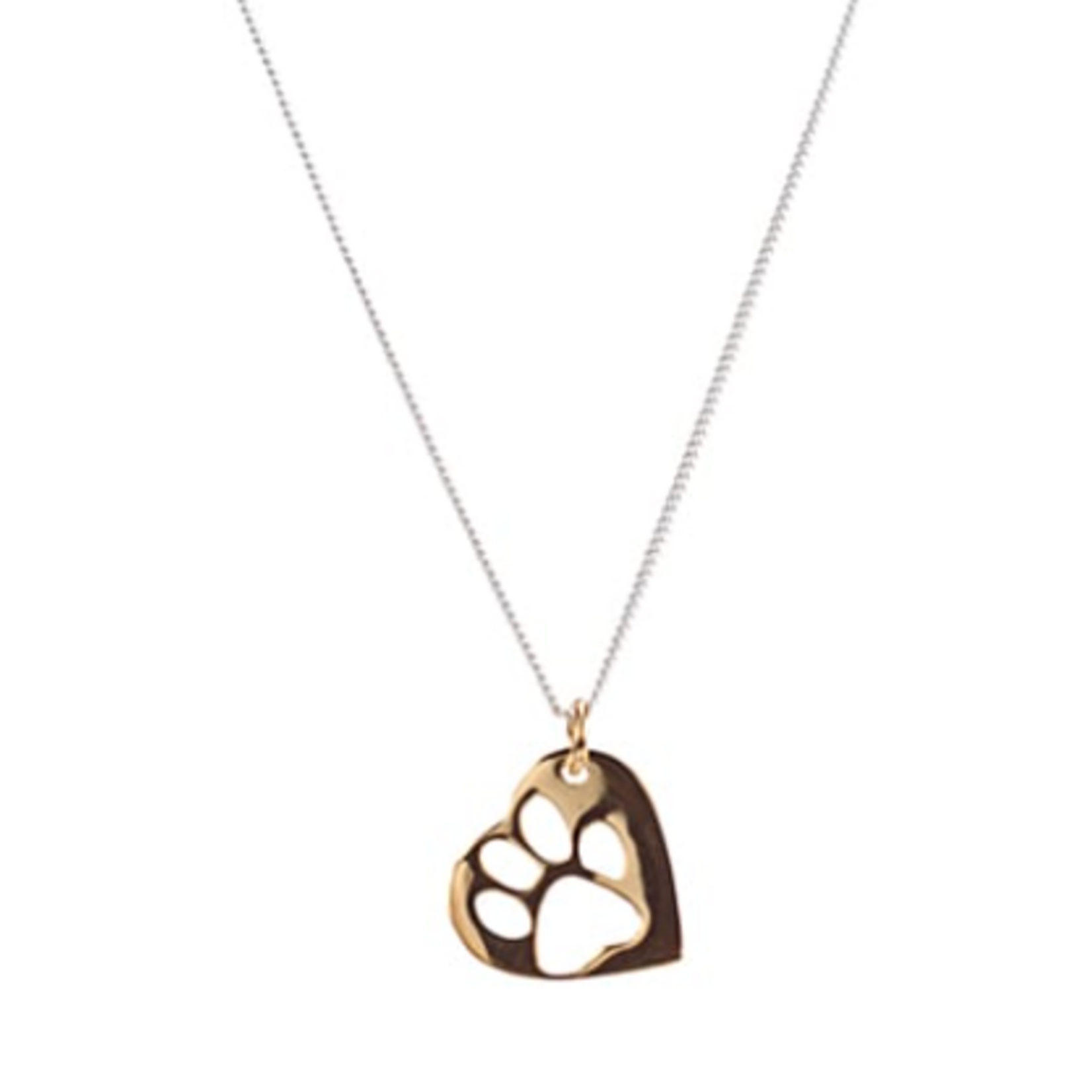 Mimi & Marge PAW PRINT NECKLACE- 14K GOLD VERMEIL- HELPS ANIMAL WELFARE