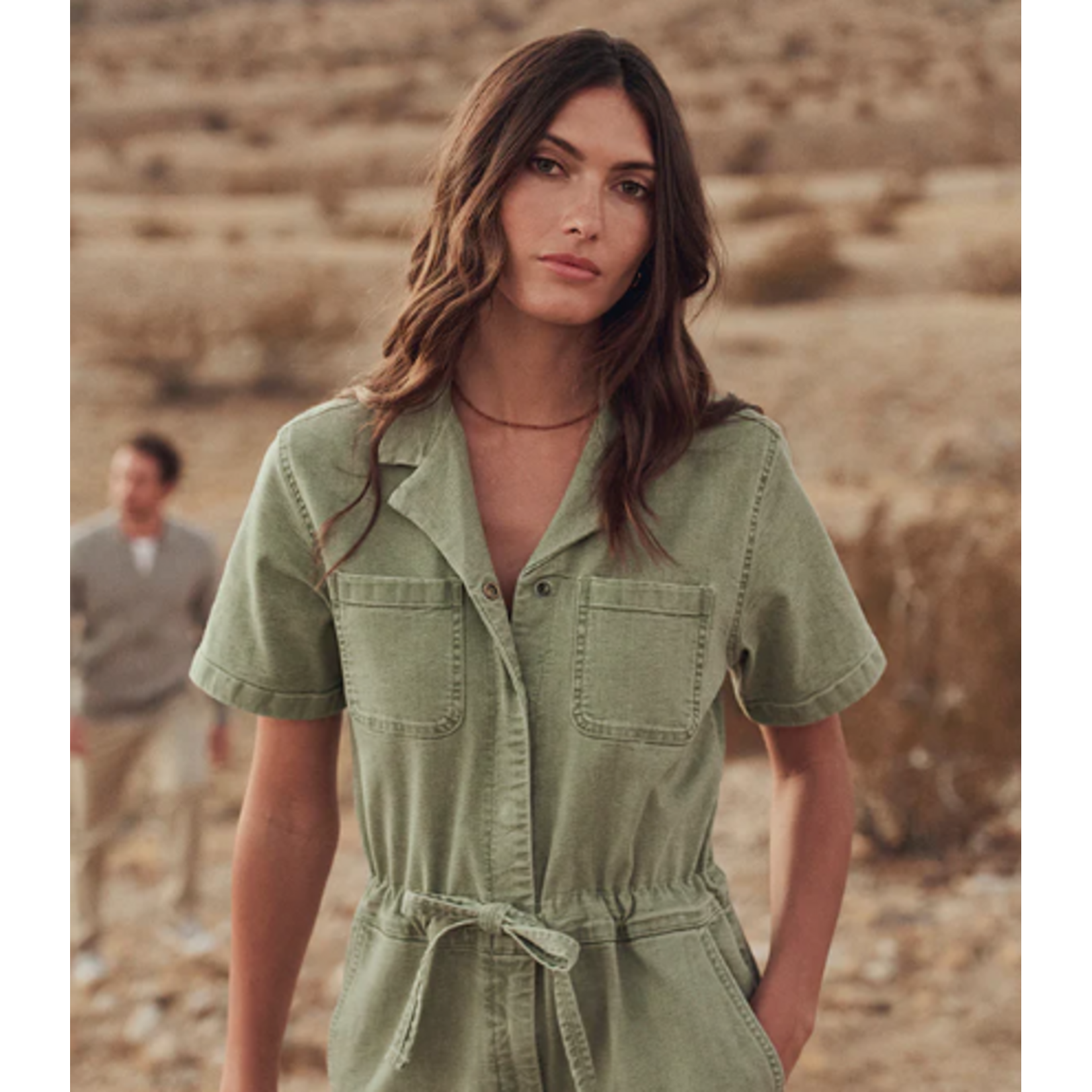 DUER STRETCH CANVAS JUMPSUIT
