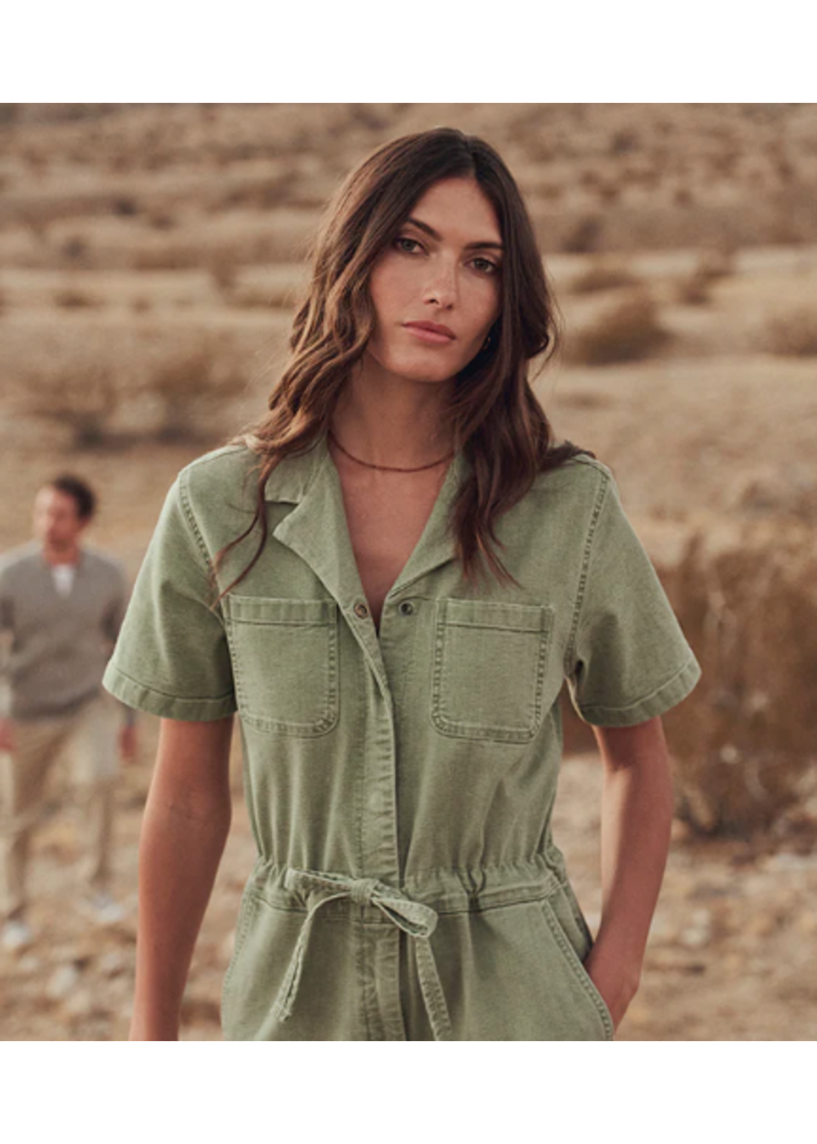 DUER STRETCH CANVAS JUMPSUIT
