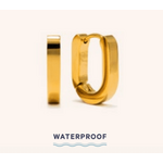 Lover's Tempo Maya Paperclip Hoops - Stainless Steel, 18K Gold PVD, Waterproof