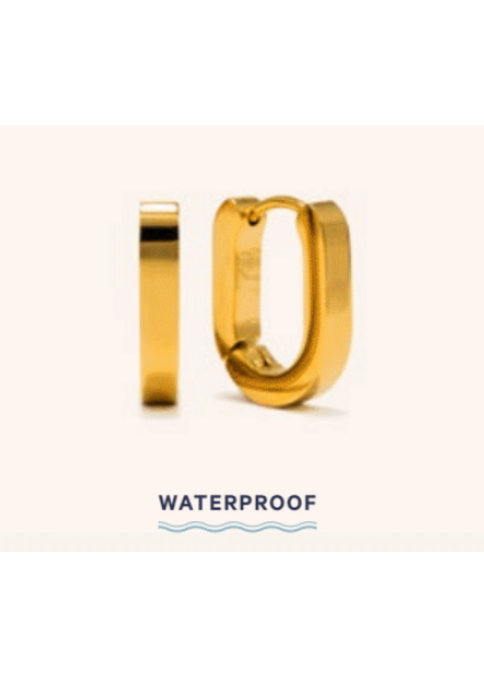 Lover's Tempo Maya Paperclip Hoops - Stainless Steel, 18K Gold PVD, Waterproof