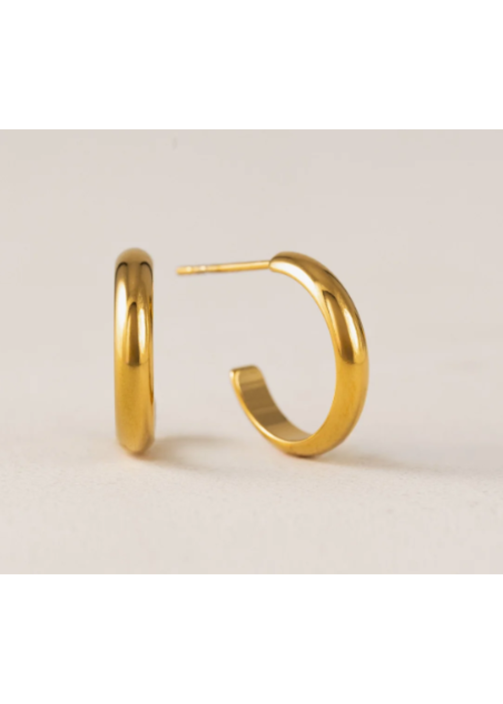 Lover's Tempo SYLVIE HOOP EARRINGS - GOLD - 12mm, STAINLESS/GOLD PVD, WATERPROOF, TARNISHPROOF
