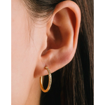Lover's Tempo Evie Huggie Hoop Earrings 20mm Gold CZ Waterproof