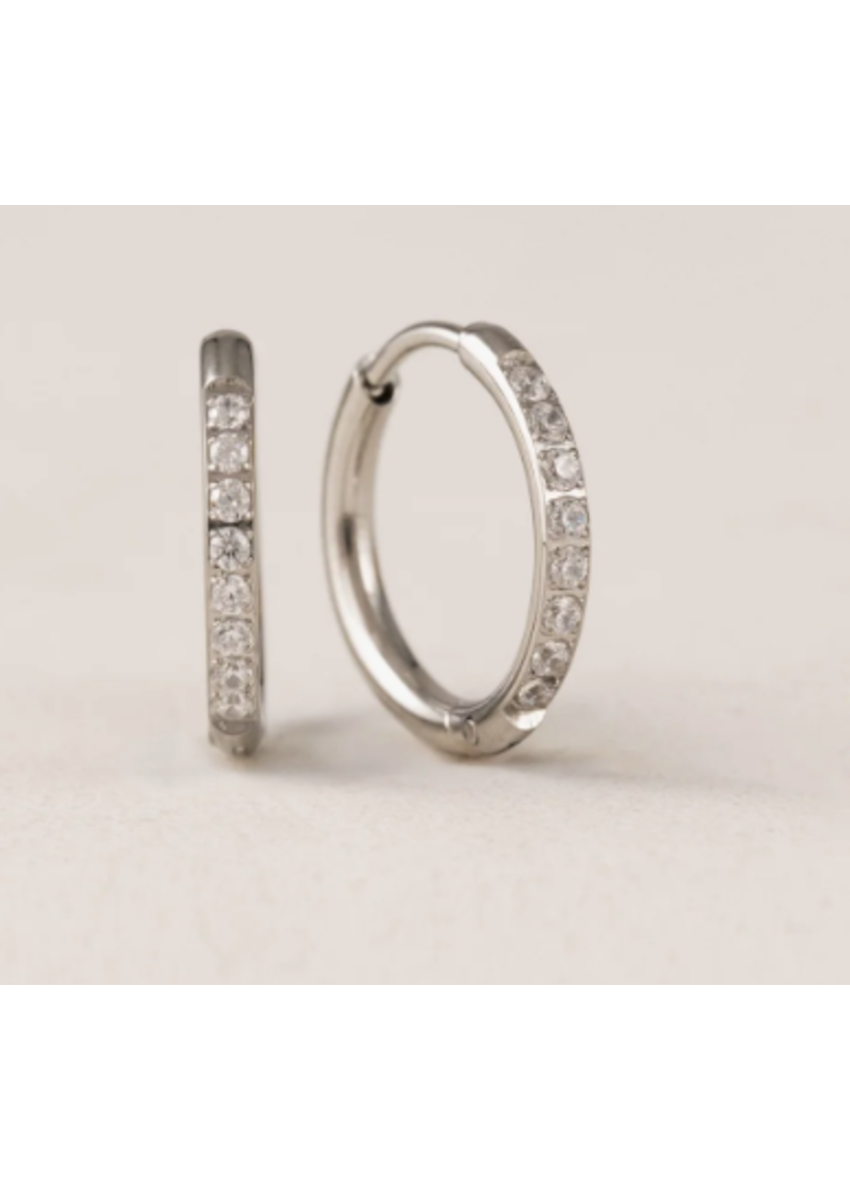 Lover's Tempo EVIE HOOP EARRINGS - 15mm, SILVER, WATERPROOF