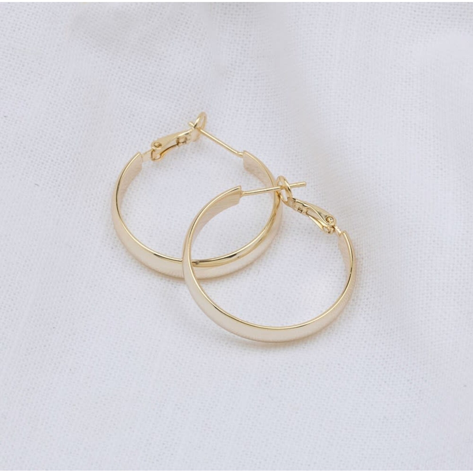 Glee Glee Velo Hoop Earrings 1" Gold or Silver