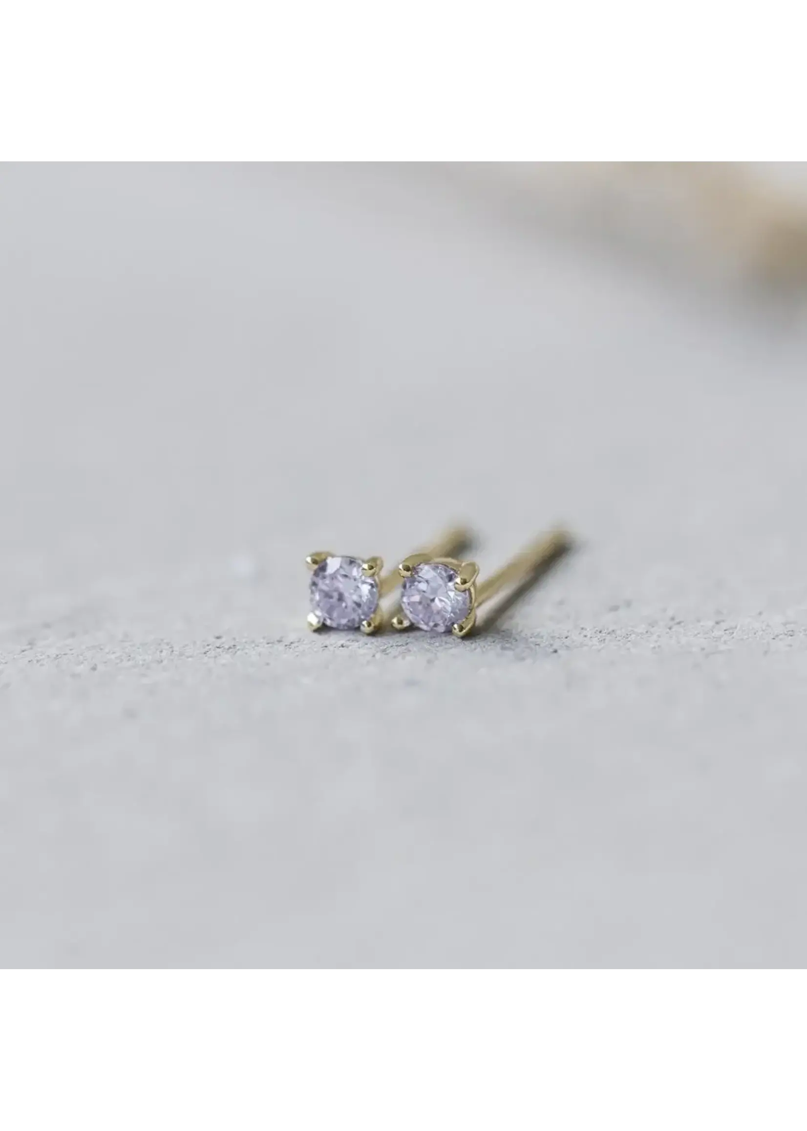 Glee SHIMMER STUD CZ EARRING- hypoallergenic