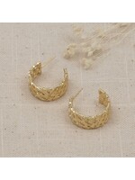 Glee Criss Cross Hoop Earring - Gold Plated