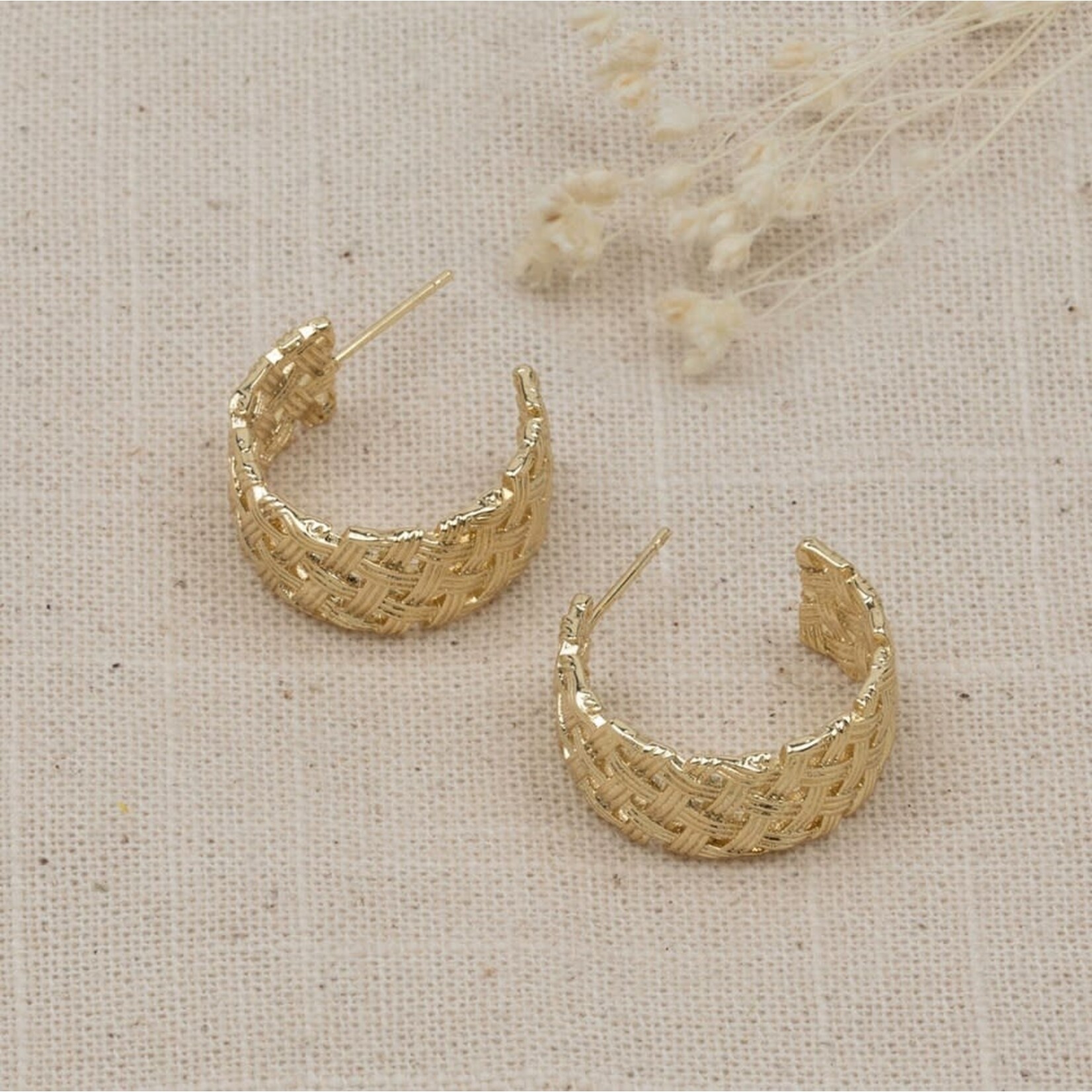 Glee Criss Cross Hoop Earring - Gold Plated