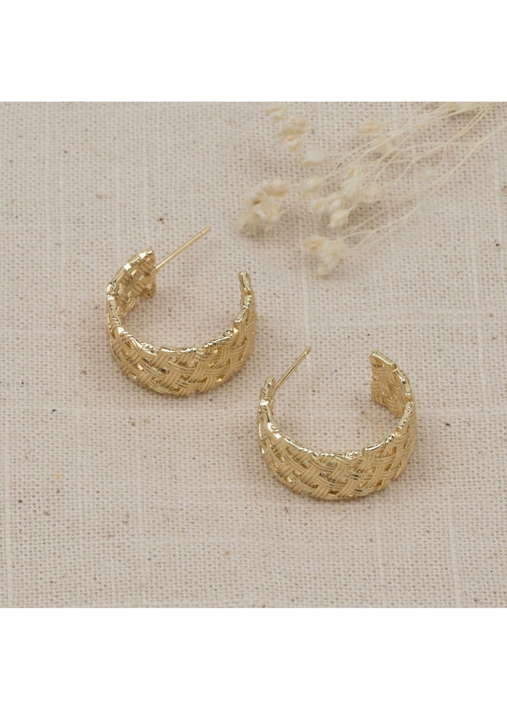 Glee Criss Cross Hoop Earring - Gold Plated