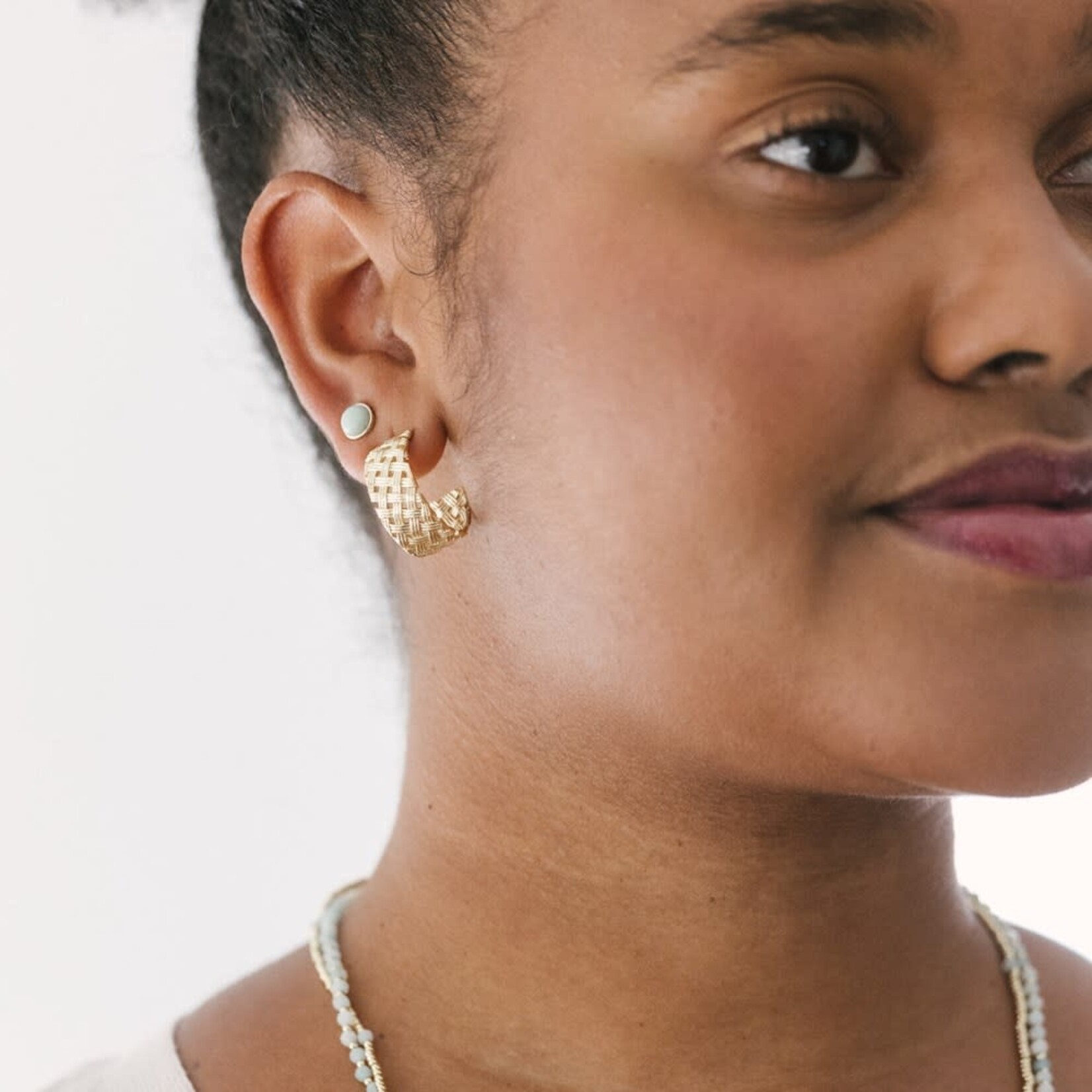 Glee Criss Cross Hoop Earring - Gold Plated