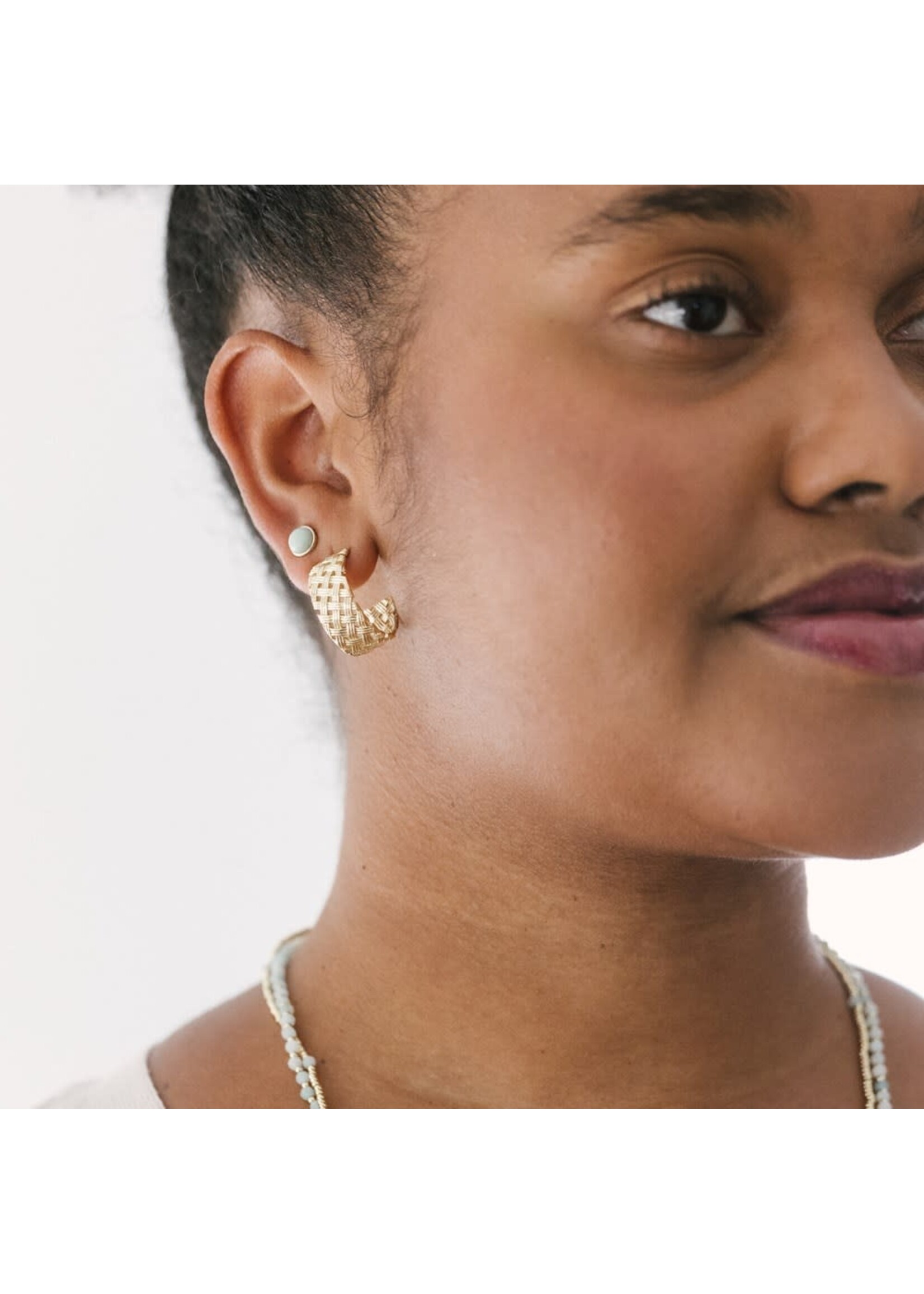 Glee Criss Cross Hoop Earring - Gold Plated