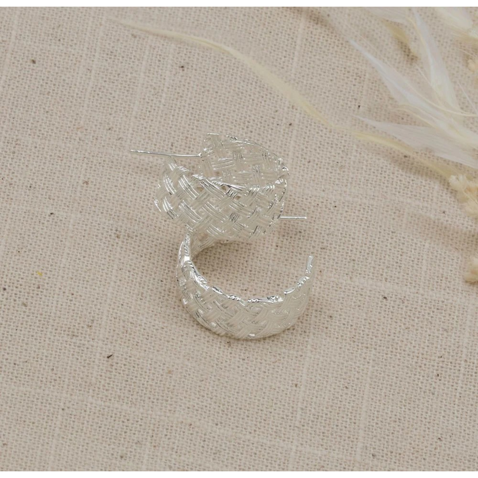 Glee Criss Cross Hoop Earring - Sterling Silver Plated