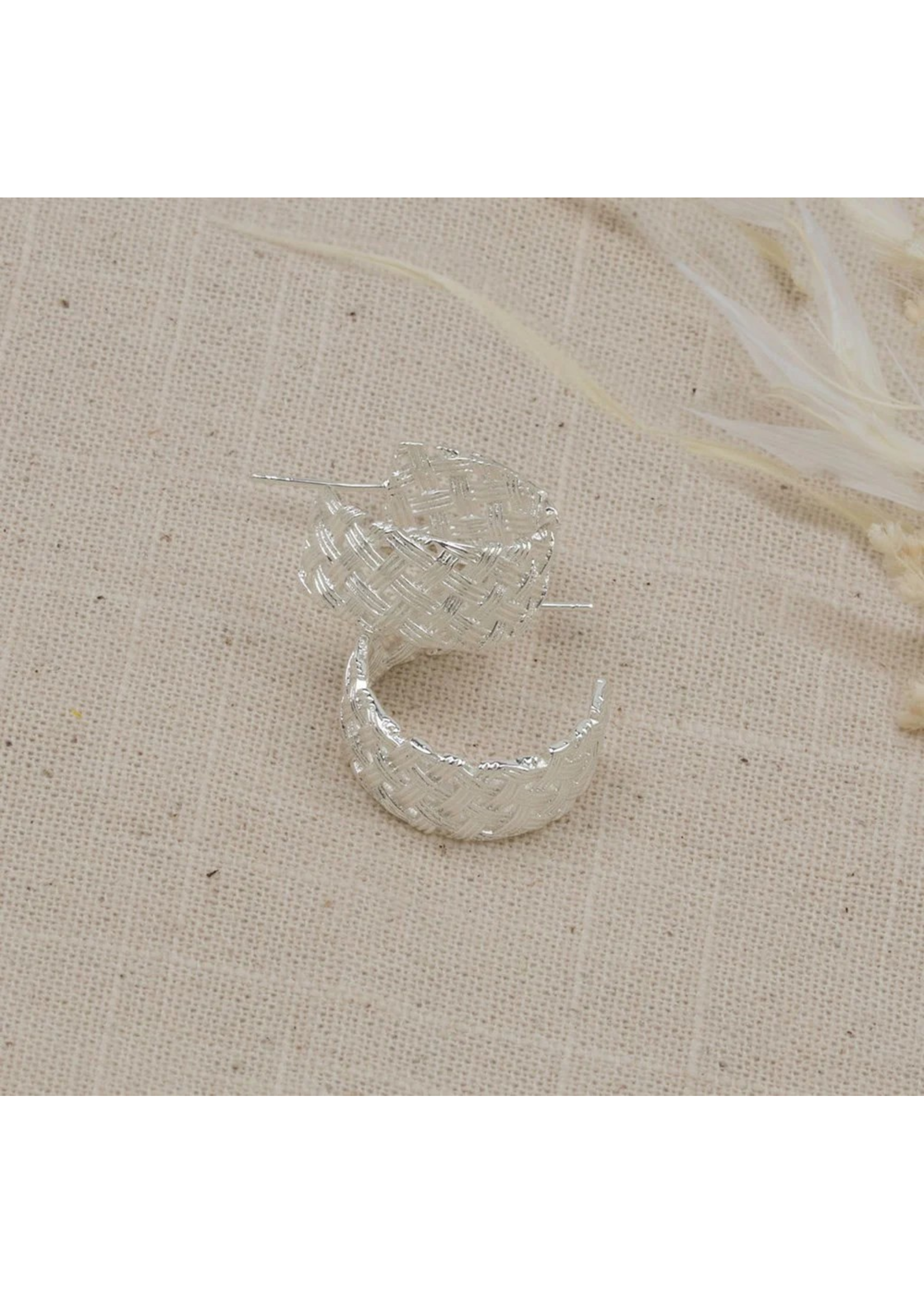Glee Criss Cross Hoop Earring - Sterling Silver Plated