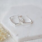 Glee Tetra Square Hammered Hoop Earring - Sterling Plated
