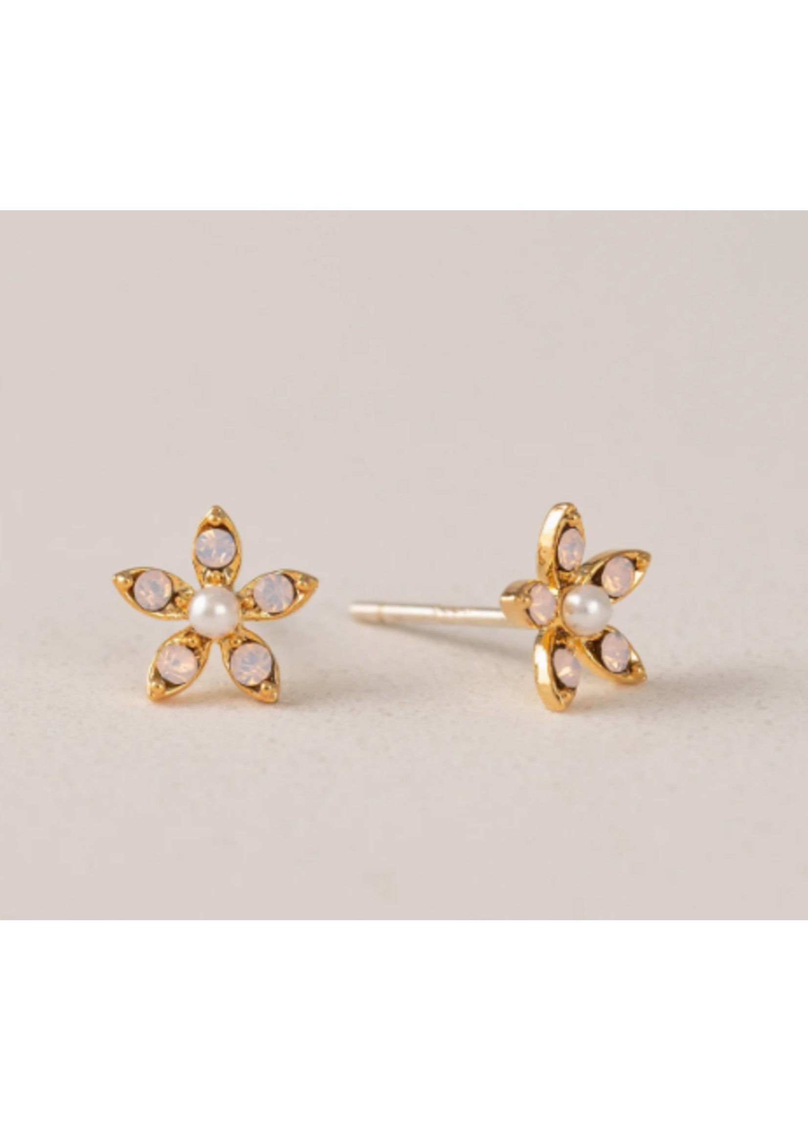 Lover's Tempo LILY STUD EARRINGS - PINK OPAL SWAROVSKI, STERLING SILVER POST