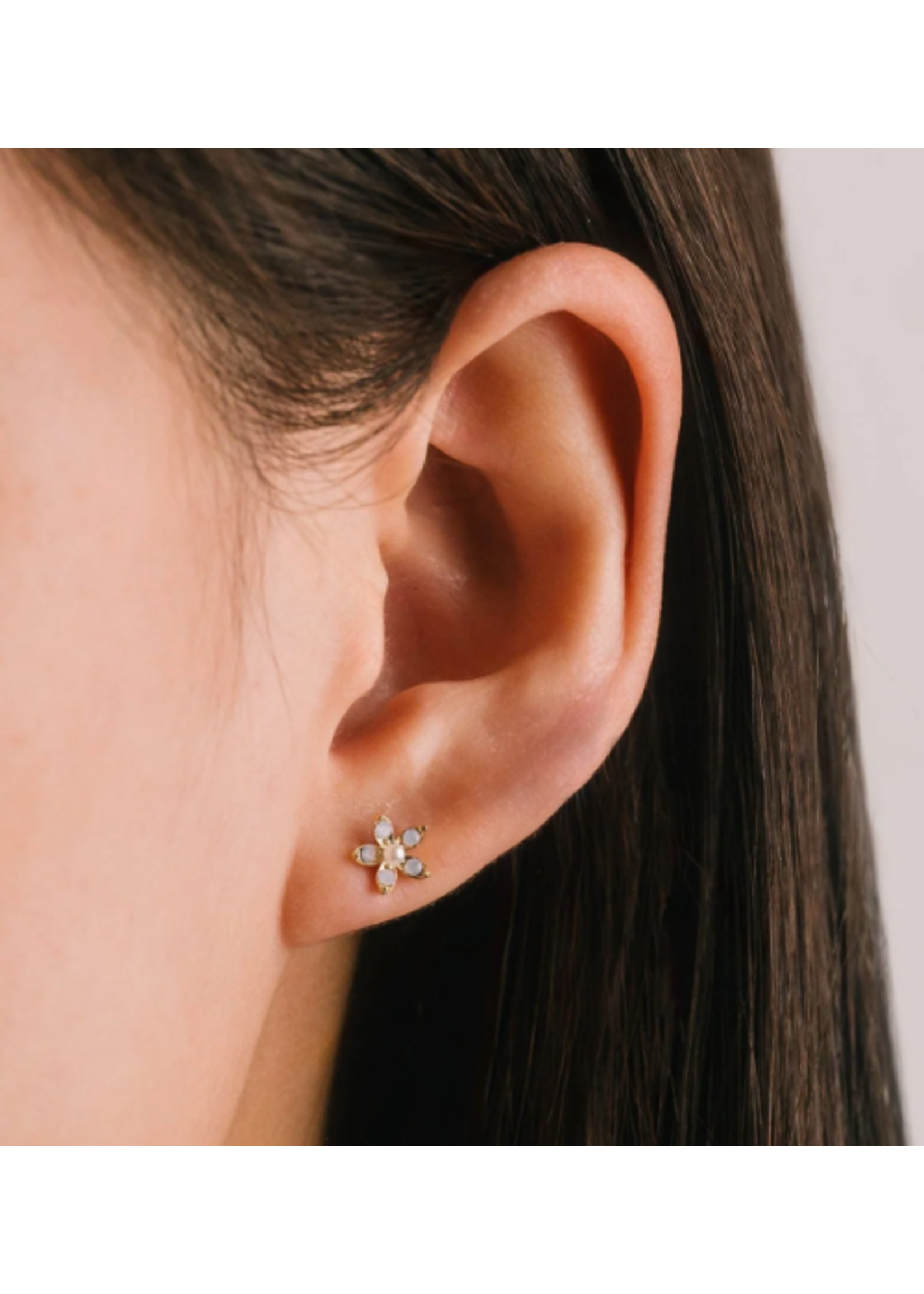 Lover's Tempo LILY STUD EARRINGS - PINK OPAL SWAROVSKI, STERLING SILVER POST