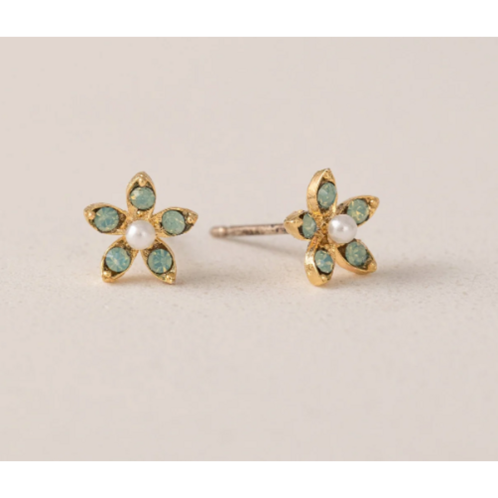 Lover's Tempo Lily Stud Earrings - Pacific Opal Swarovski, Sterling Post