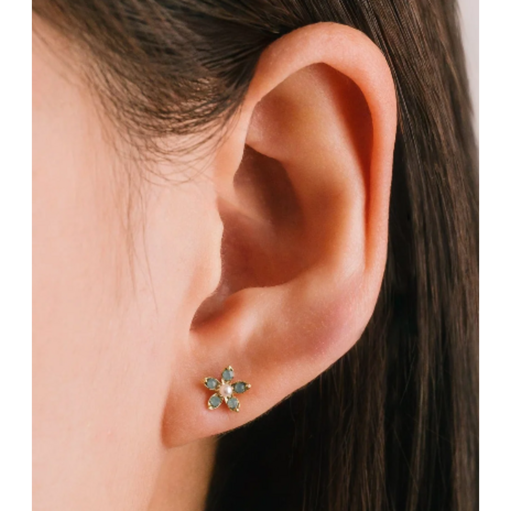 Lover's Tempo Lily Stud Earrings - Pacific Opal Swarovski, Sterling Post