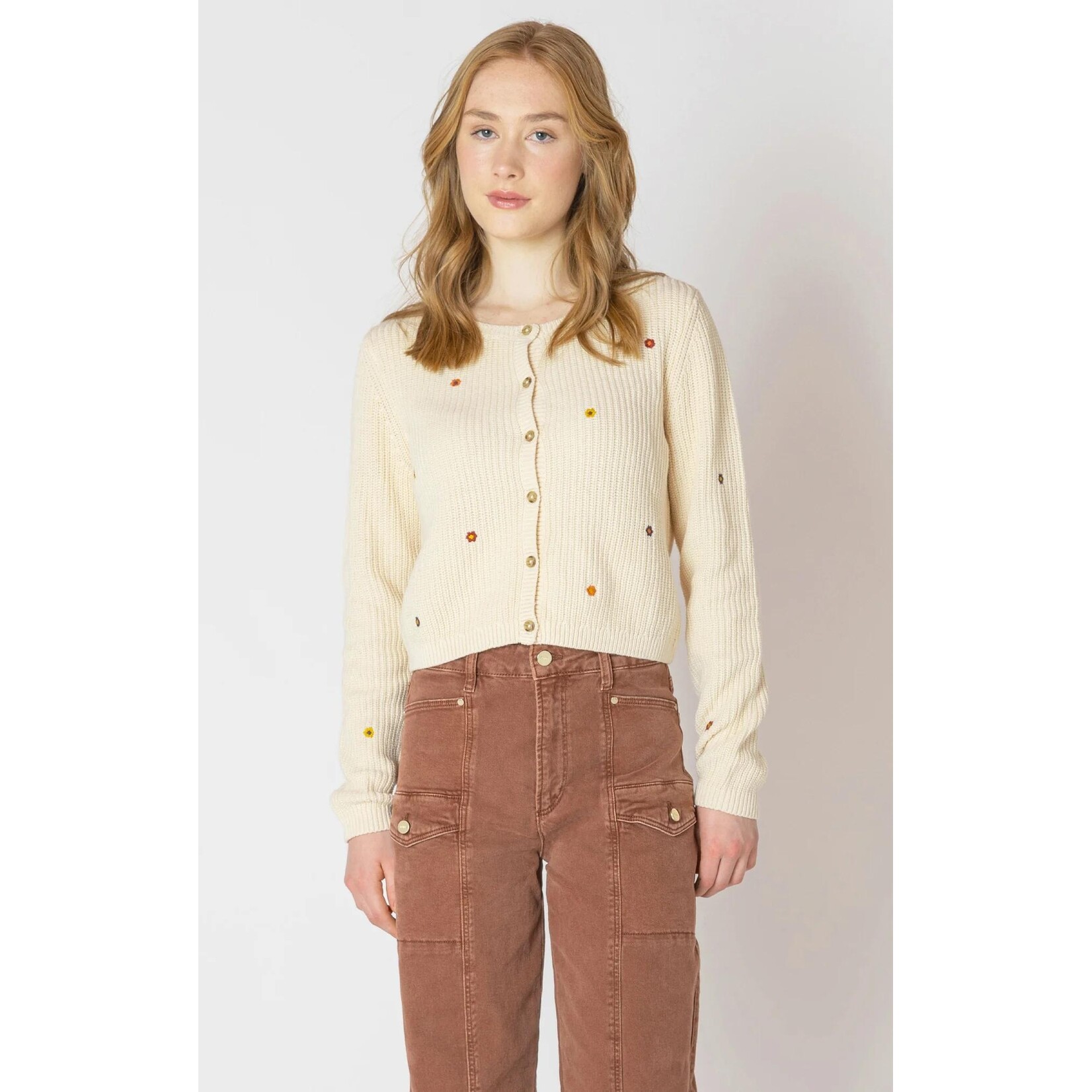 Dex Clothing Embroidered Crewneck Cardigan