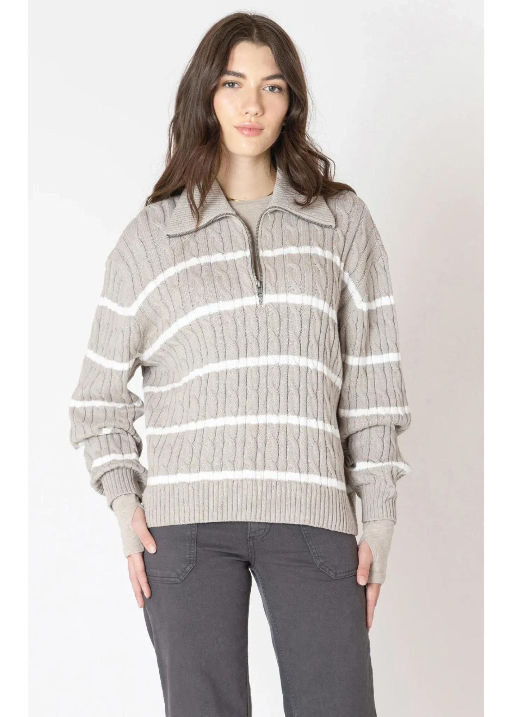 Dex Clothing 2627006 HALF ZIP CABLE SWEATER