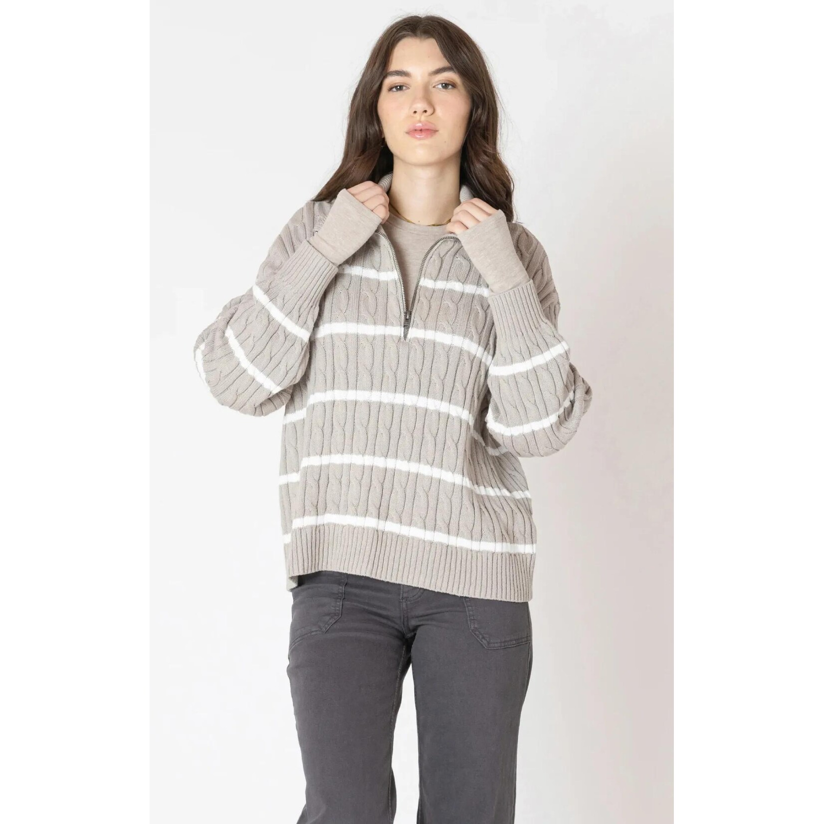 Dex Clothing 2627006 - Half Zip Cable Sweater