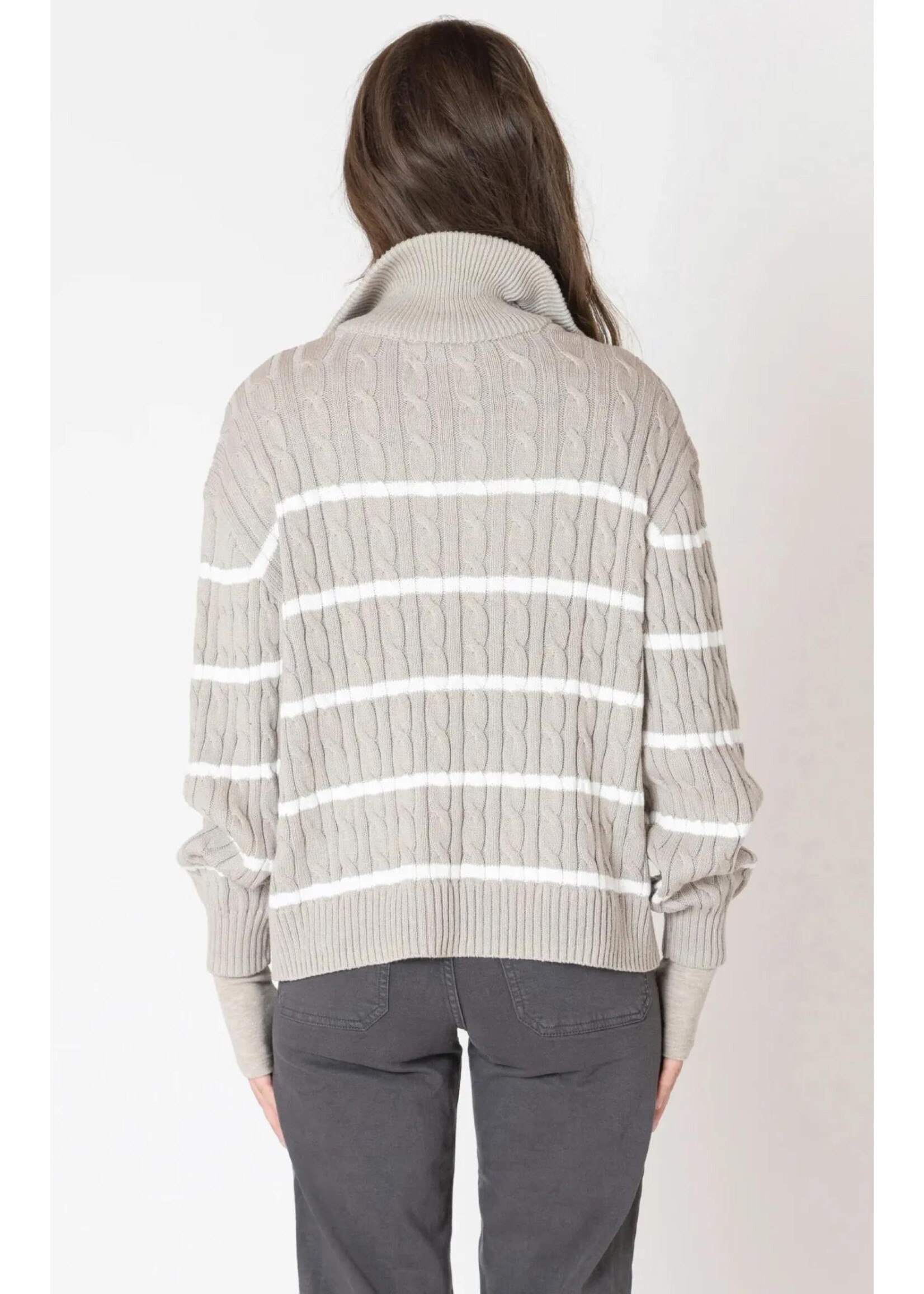 Dex Clothing 2627006 HALF ZIP CABLE SWEATER