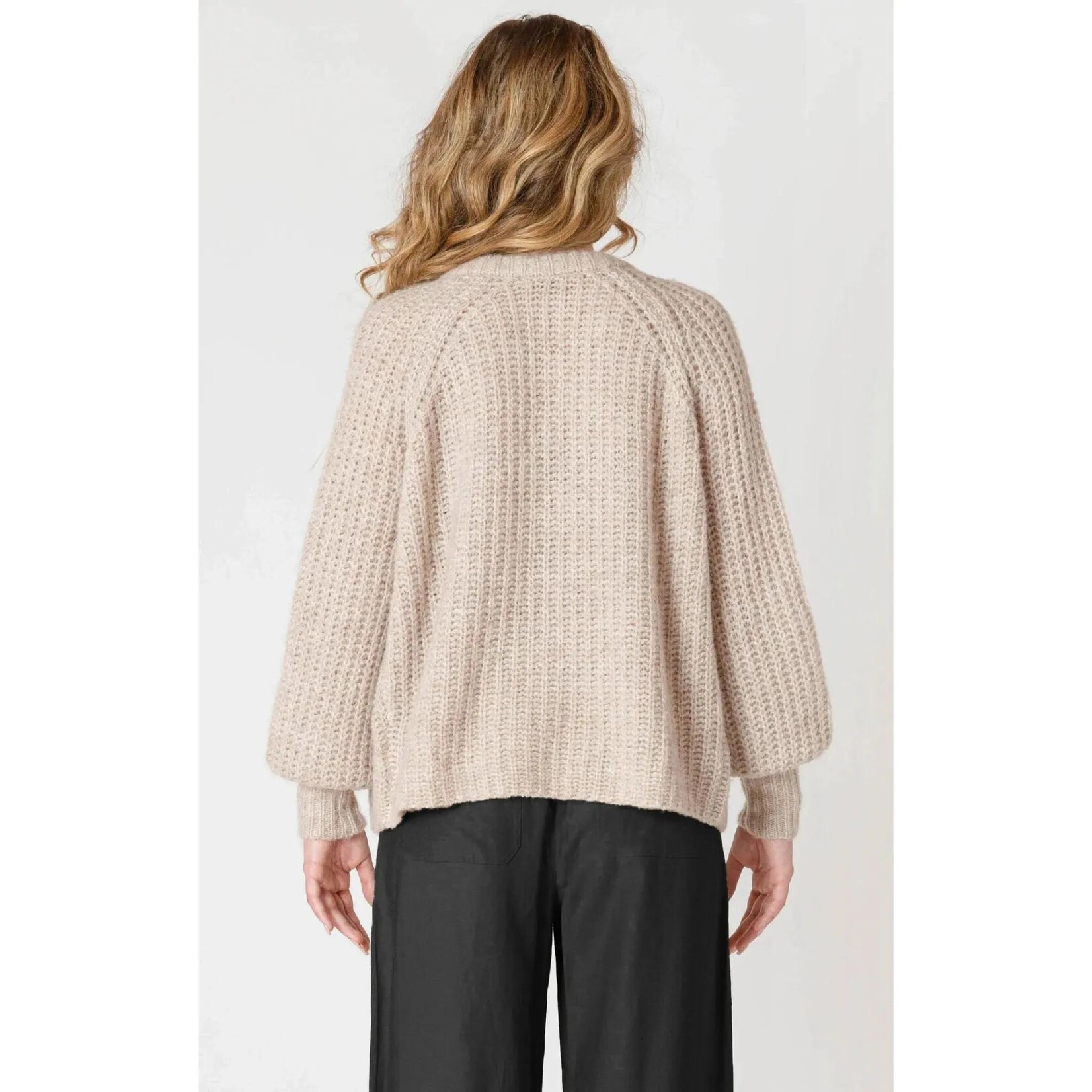 Dex Clothing 2627255 D - Crewneck Textured Cardigan - Oat Melange