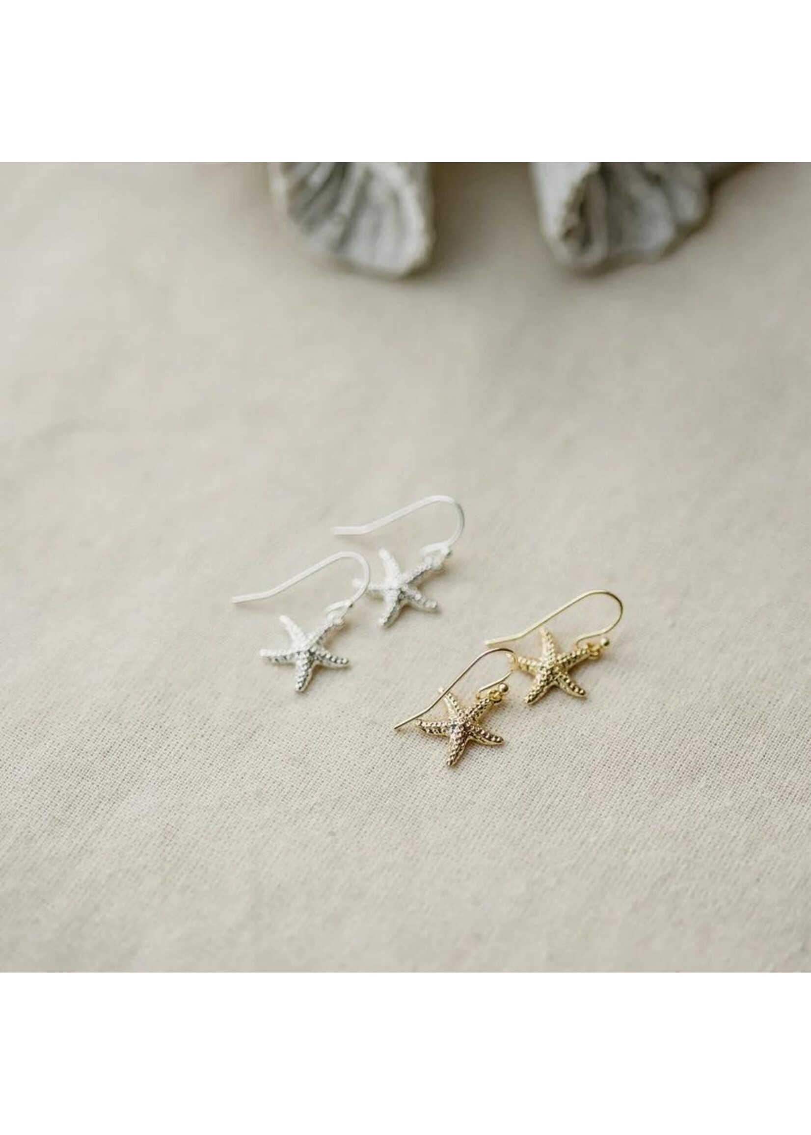 Glee Starry Seashell Earring - Sterling Plated, Hypoallergenic, Antitarnish