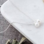 Glee Friendship Necklace - Pearl & Sterling Plated