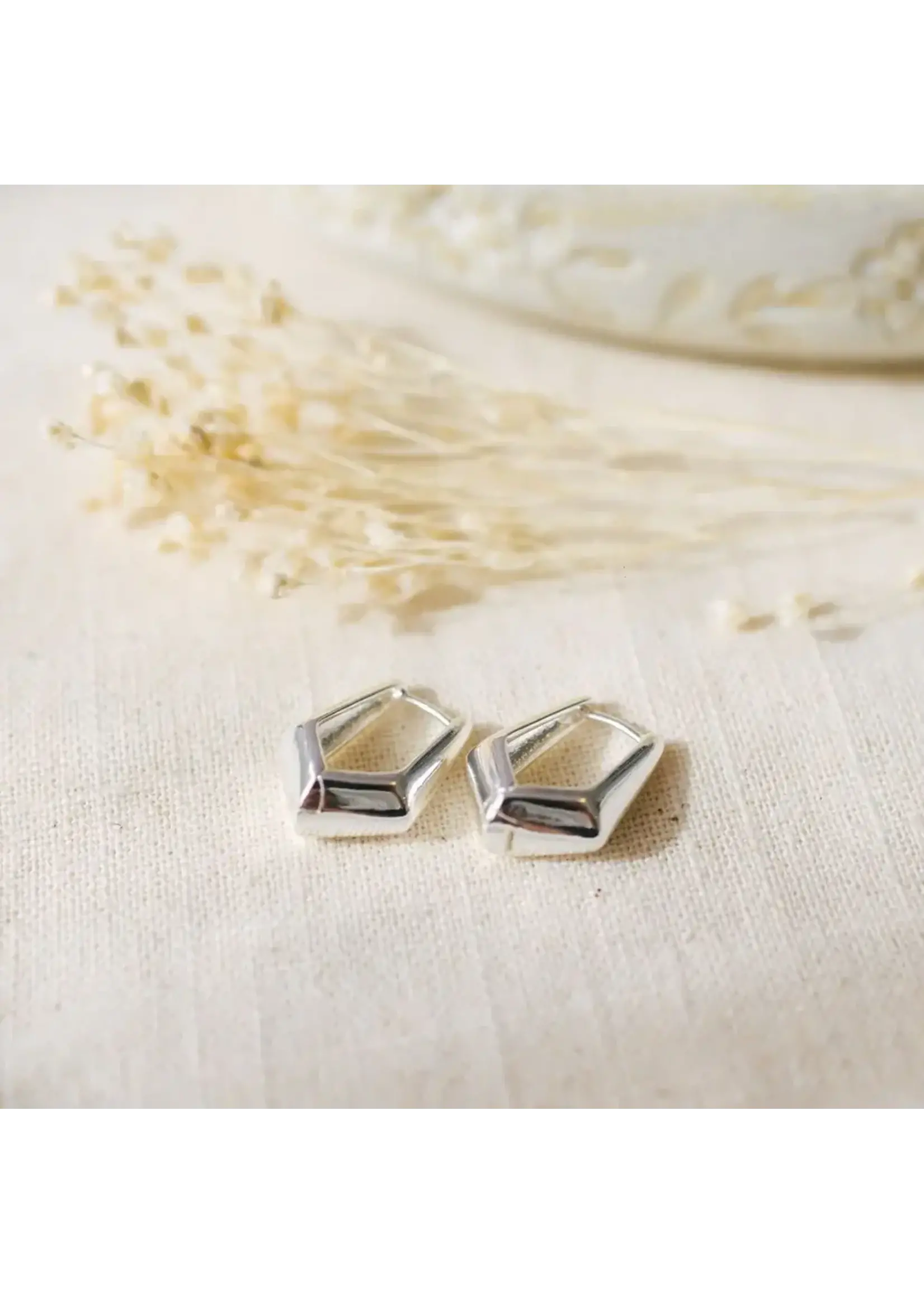 Glee Quadra Hoop Earring - Sterling Plated - Hypoallergenic, Antitarnish