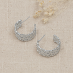 Glee Criss Cross Hoop Earring - Sterling Silver Plated