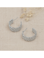 Glee Criss Cross Hoop Earring - Sterling Silver Plated