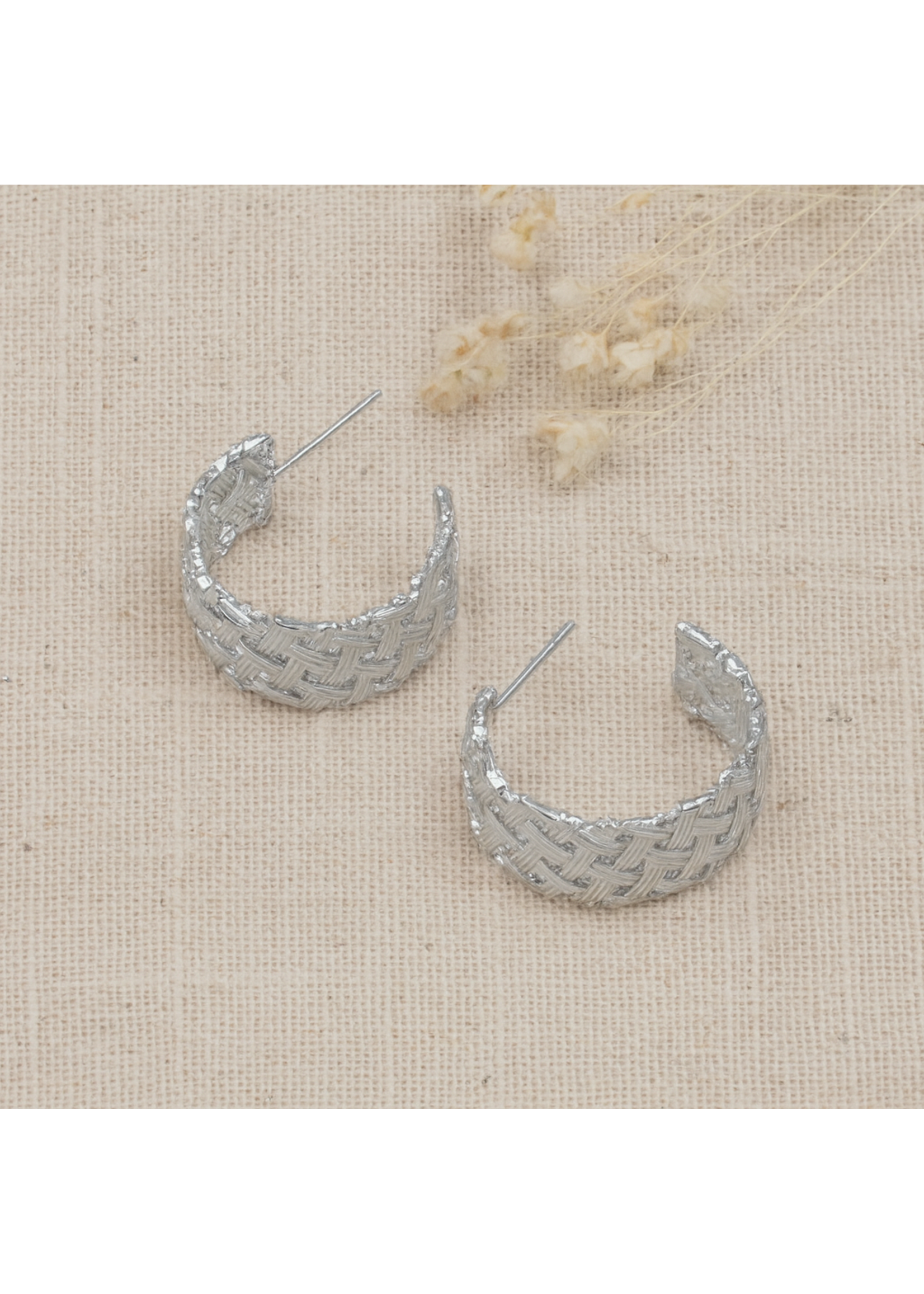 Glee Criss Cross Hoop Earring - Sterling Silver Plated