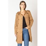 Black Tape Suede-Look Trenchcoat