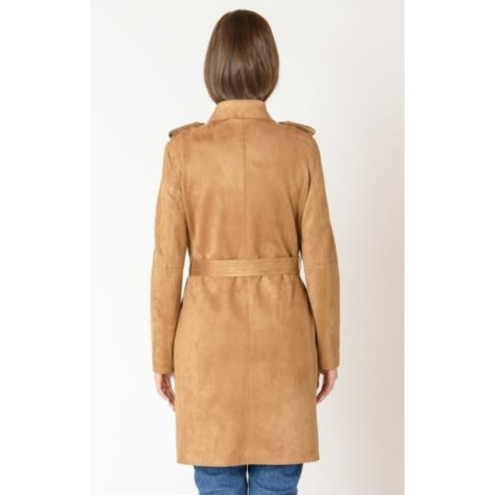 Black Tape Suede-Look Trenchcoat