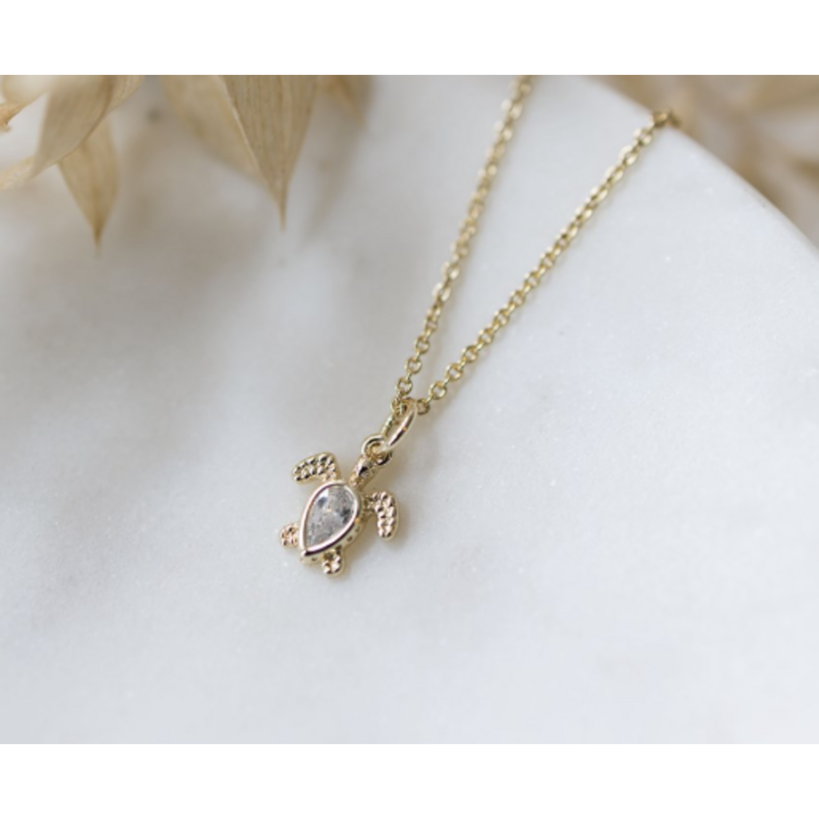 Glee Turtle Treasure Necklace CZ