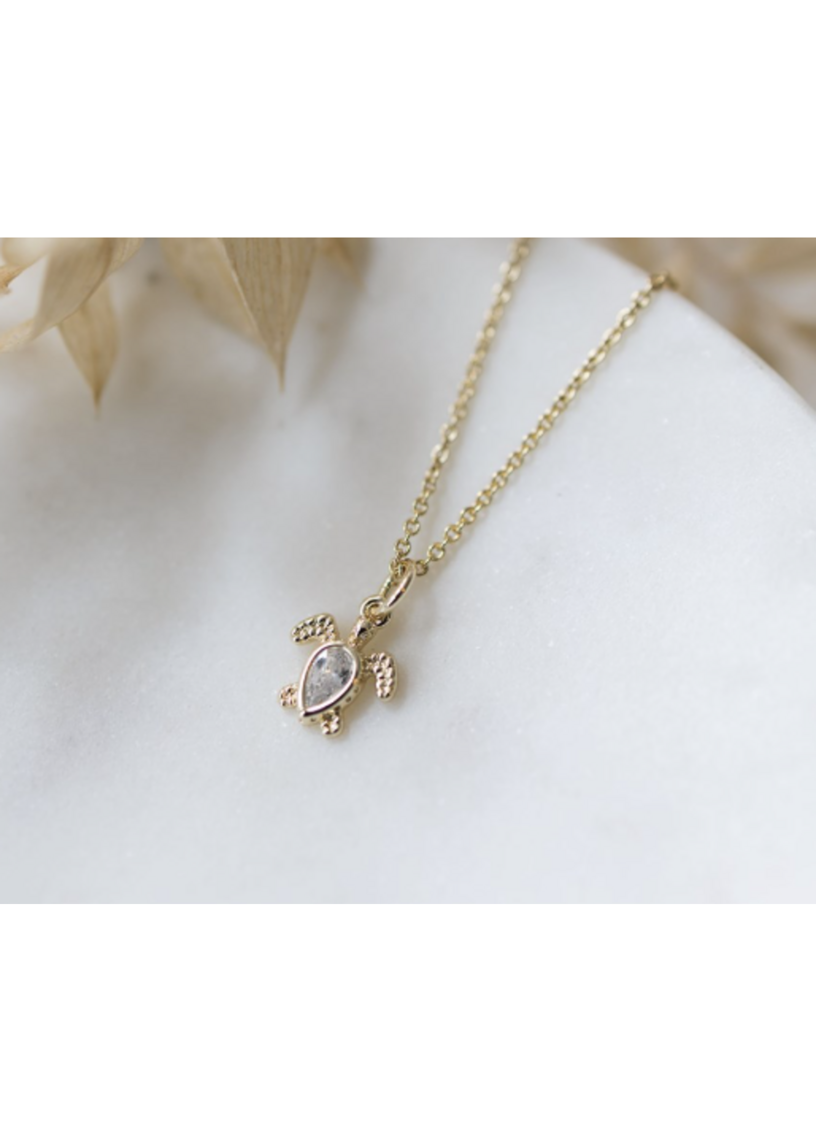Glee Turtle Treasure Necklace CZ