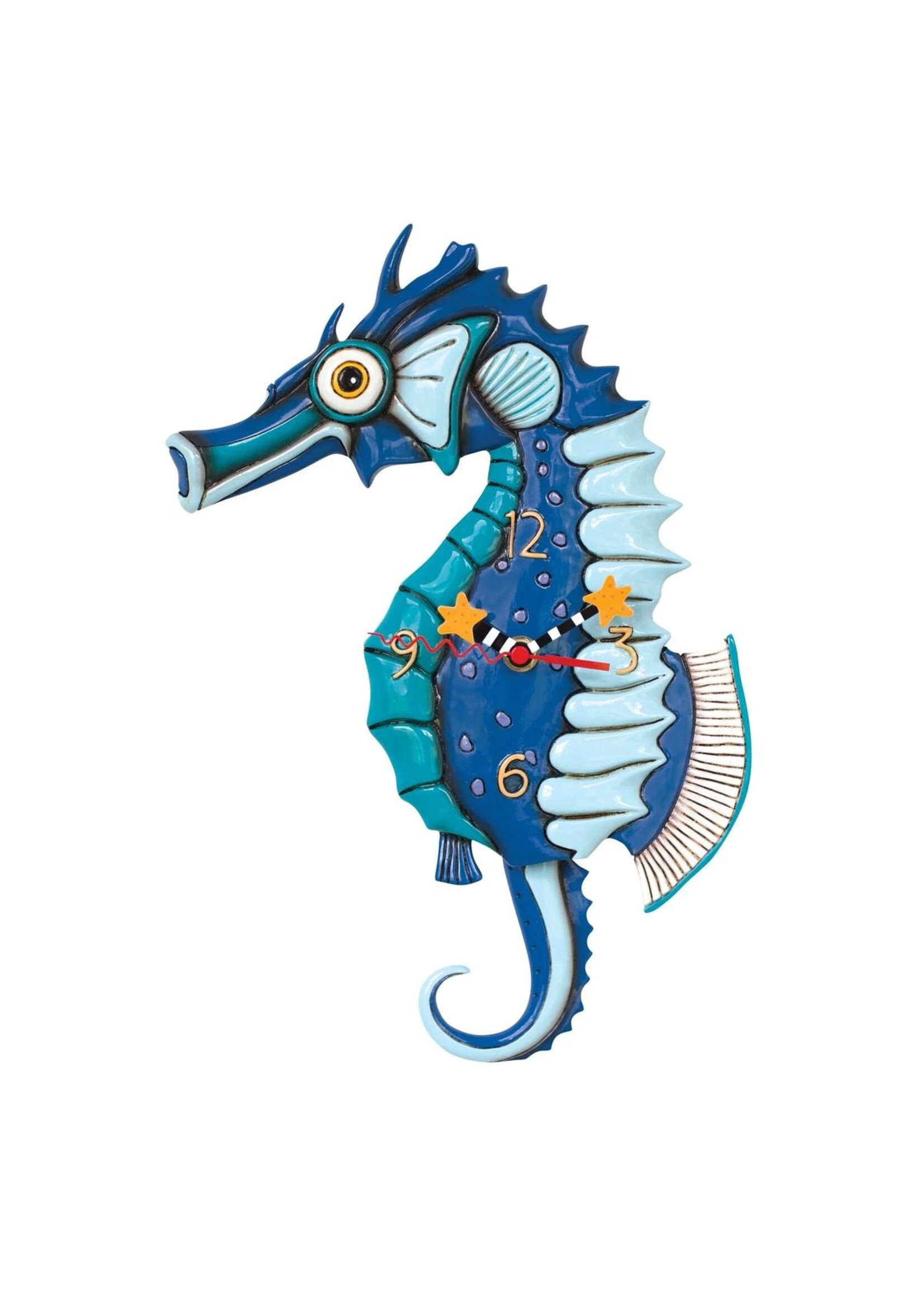 Allen Designs Salty Seahorse Wall Clock in Blue by Michelle Allen