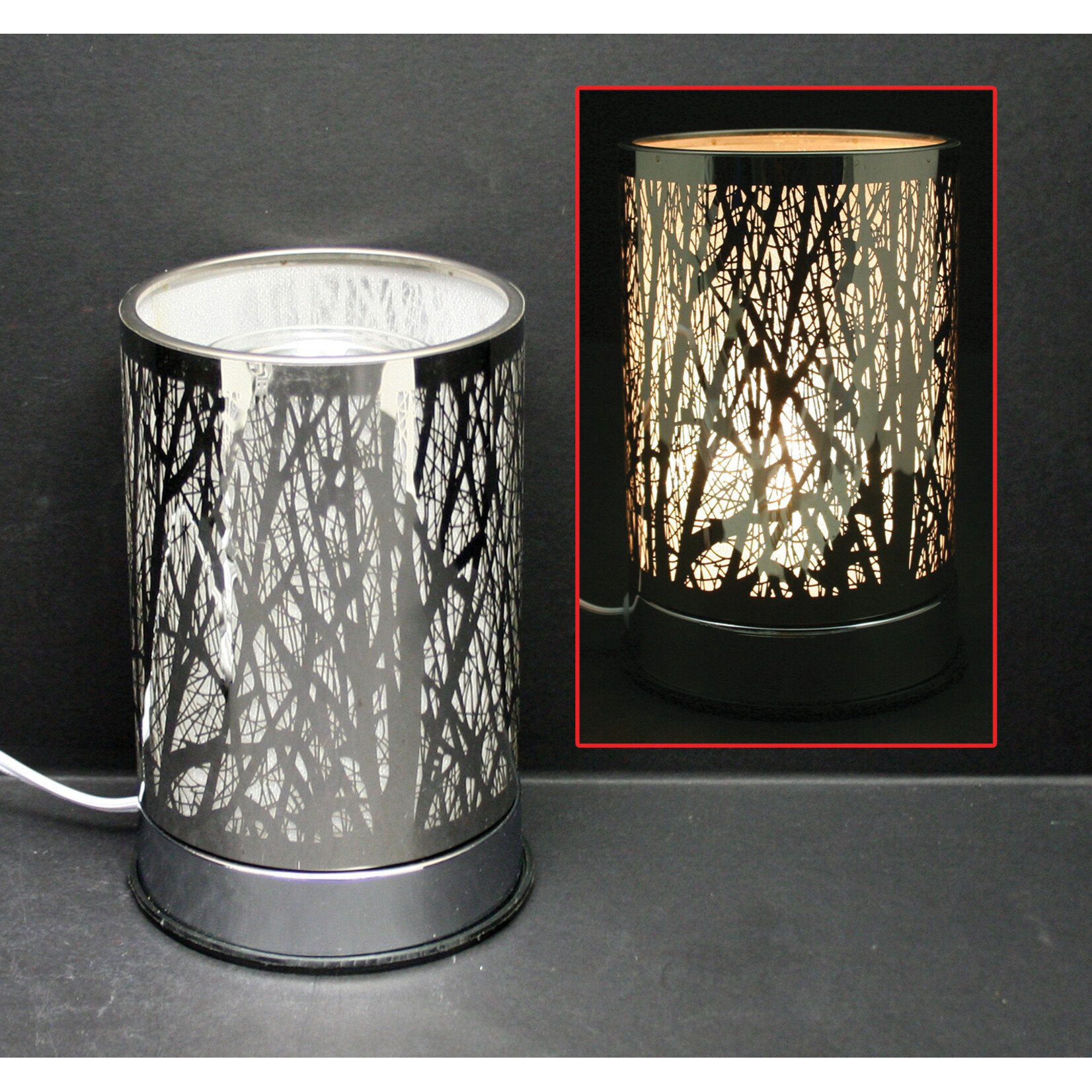 Ace Annison Touch-Sensitive Lamp - Silver Forest with Scented Oil Holder