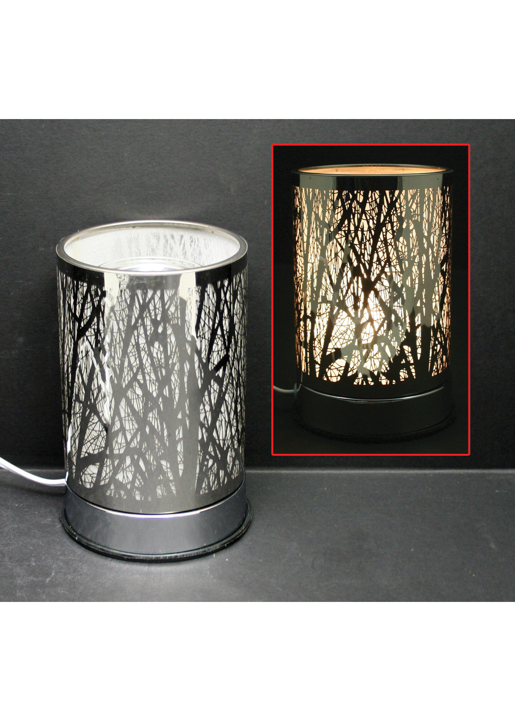 Ace Annison Touch-Sensitive Lamp - Silver Forest with Scented Oil Holder