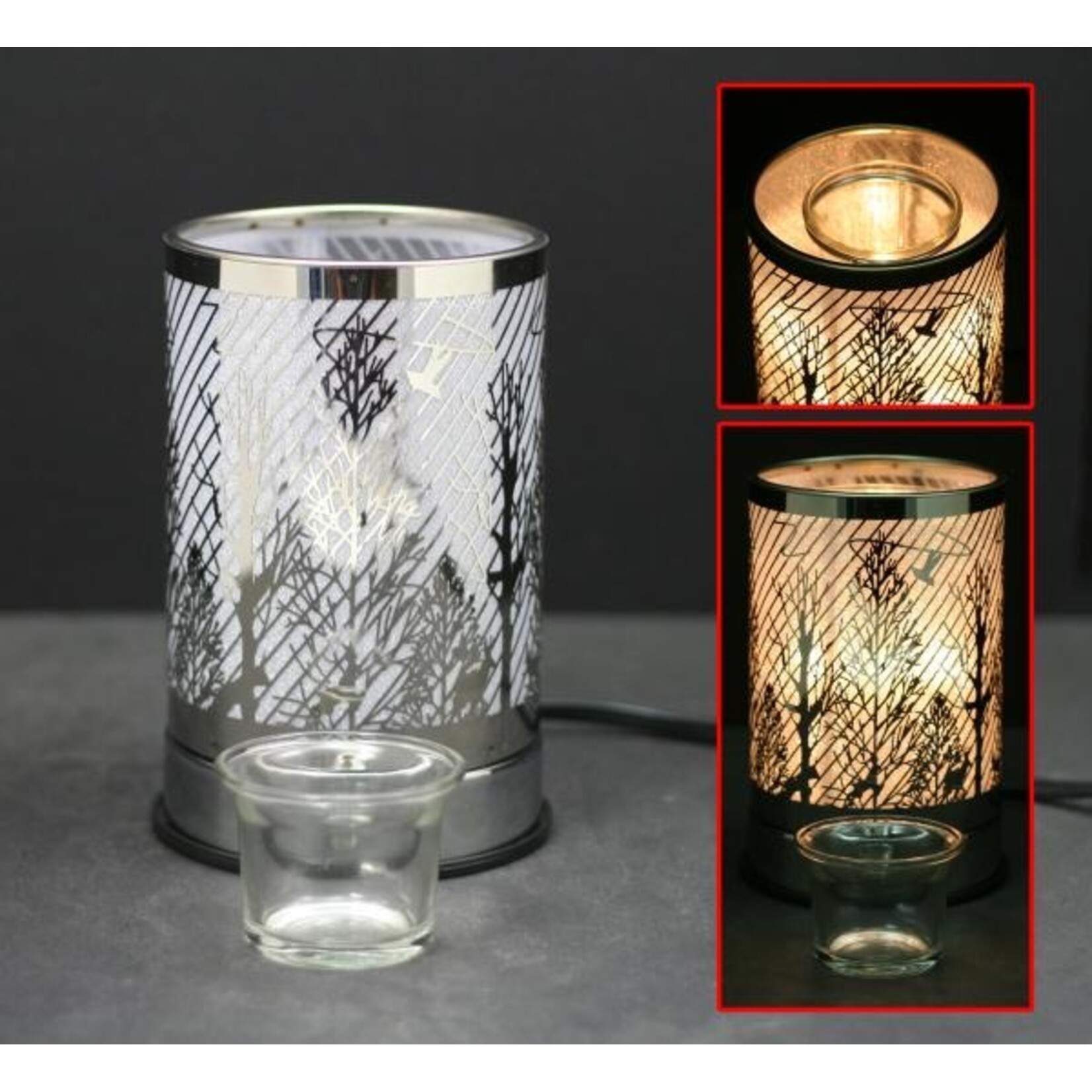 Ace Annison Touch-Sensitive Lamp – Silver Ravine with Scented Oil Holder